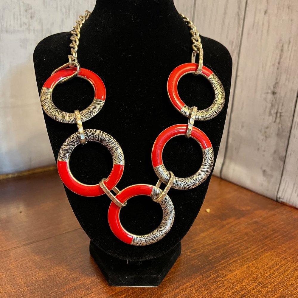 4 for $25 - Red and Silver Necklace